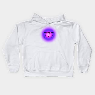 777 Angel Numbers Luck Glowing Aura Kids Hoodie